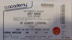 Gary Numan Liverpool Ticket 2019